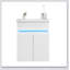 Meuble-lavabo de 16 po avec lavabo, capteur de lumière, espace de rangement