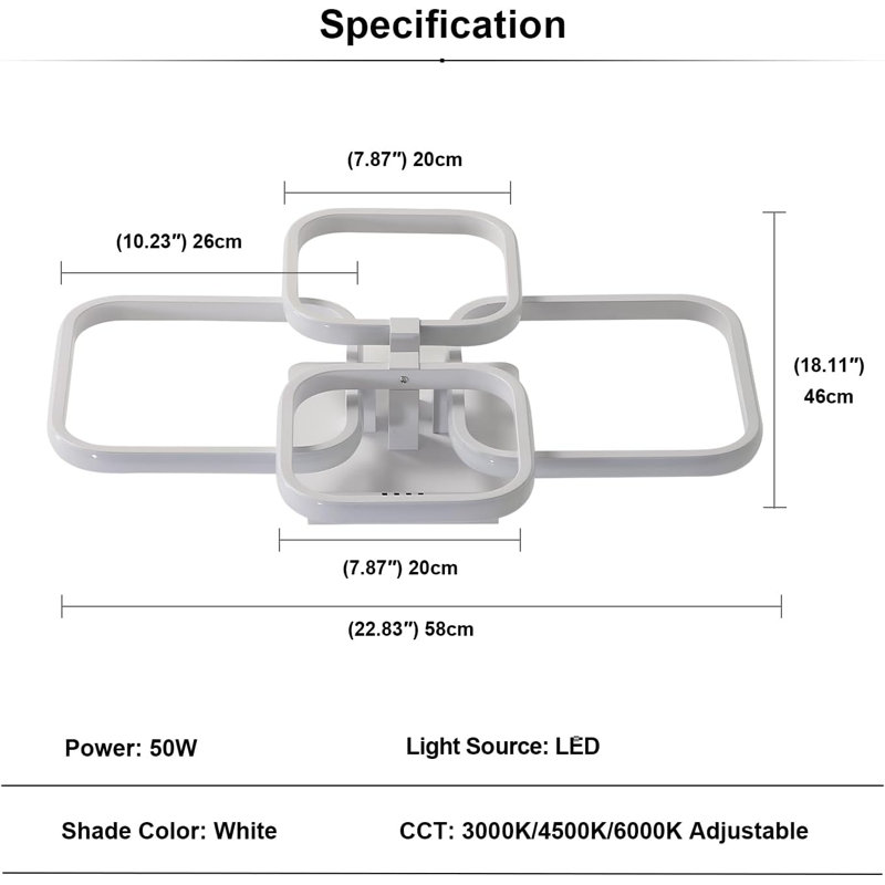 4-Light LED Flush Mount Light, Natural