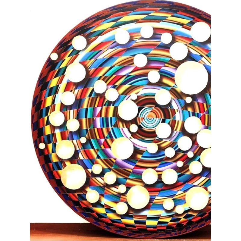 Circle of Dhyana Acrylic on Canvas Painting by Ghanshyam Gupta – 117"x117" Large Abstract Meditative Art, Vibrant Geometric Mandala, Statement Home Wall Décor