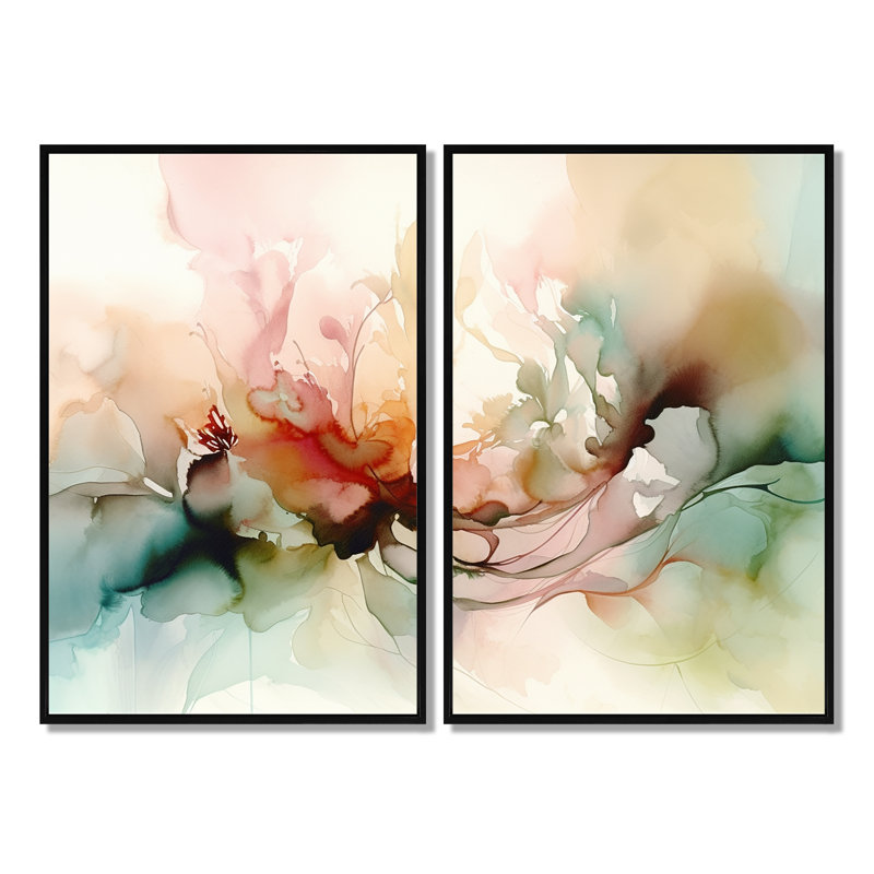 Impressions florales délicates I - Impressions florales sur toile florales, Noir, H 36 po x l 48 po
