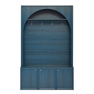 Hall Tree With 2 Cabinet & 4 Hooks
