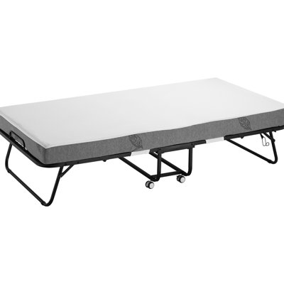 Lit pliant portatif 38 po x 38 po avec 5 matelas, simple pour adultes, structure en mousse souple, facile à nettoyer