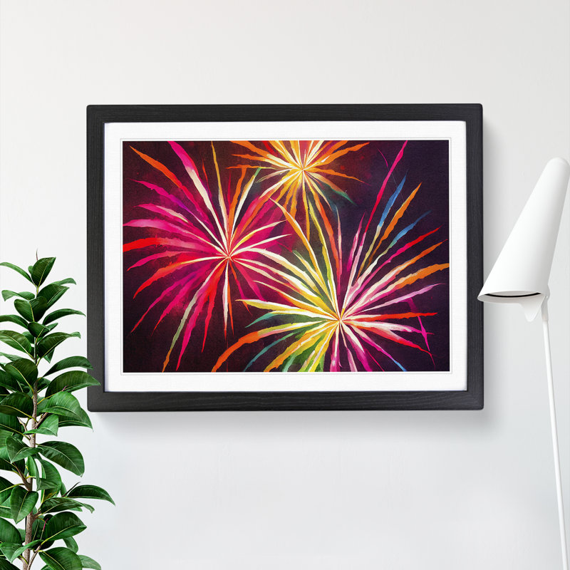 Sensational Fireworks - Framed Print, Black , 34cm H x 46cm W x 2cm D