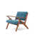 Desi Retro Button Tufted Upholstered Arm Chair with Angled Wood Frame