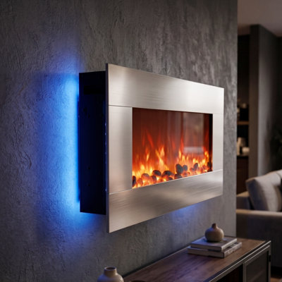 Albee 30.5" W Wall-Mounted Electric Fireplace with 13 Backlight Colors