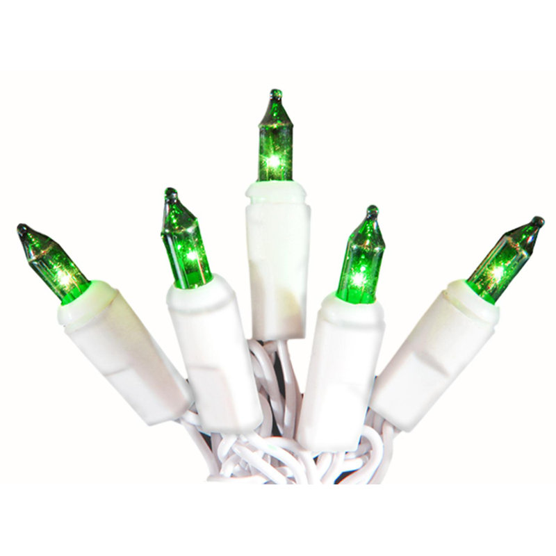 Mini guirlande de Noël 10 piles, Blanc, Vert