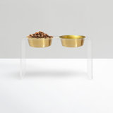 Tall Clear Elevated Feeder with Bowls