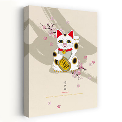 Contemporary Art Contemporary Cat Wall Art - Wrapped Canvas Print