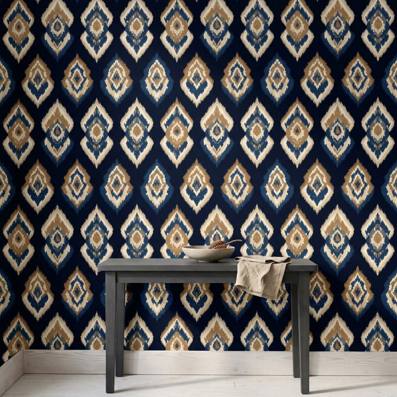 Rouleau de papier peint Ikat, Textured Non-Pasted