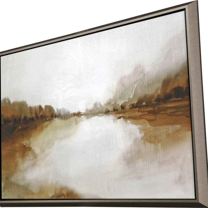Champagne Gold Framed Neutral Landscape Canvas Print, 35" x 51"