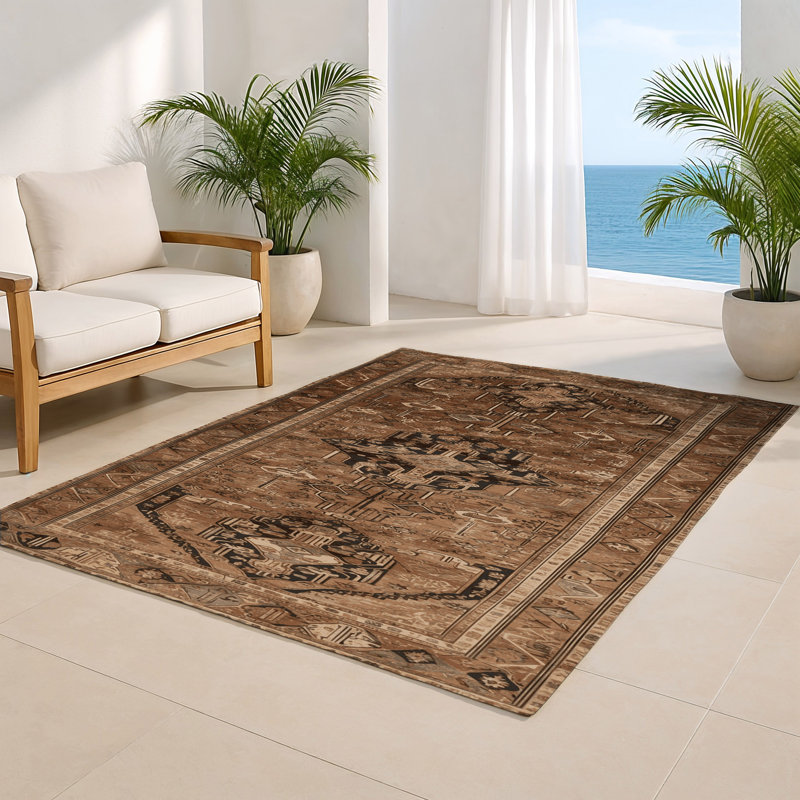 Tapis turc intérieur et extérieur brun, Rectangulaire 2 pi x 3 pi