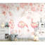Papier peint amovible floral rose flamant rose et jardin de roses-292921070