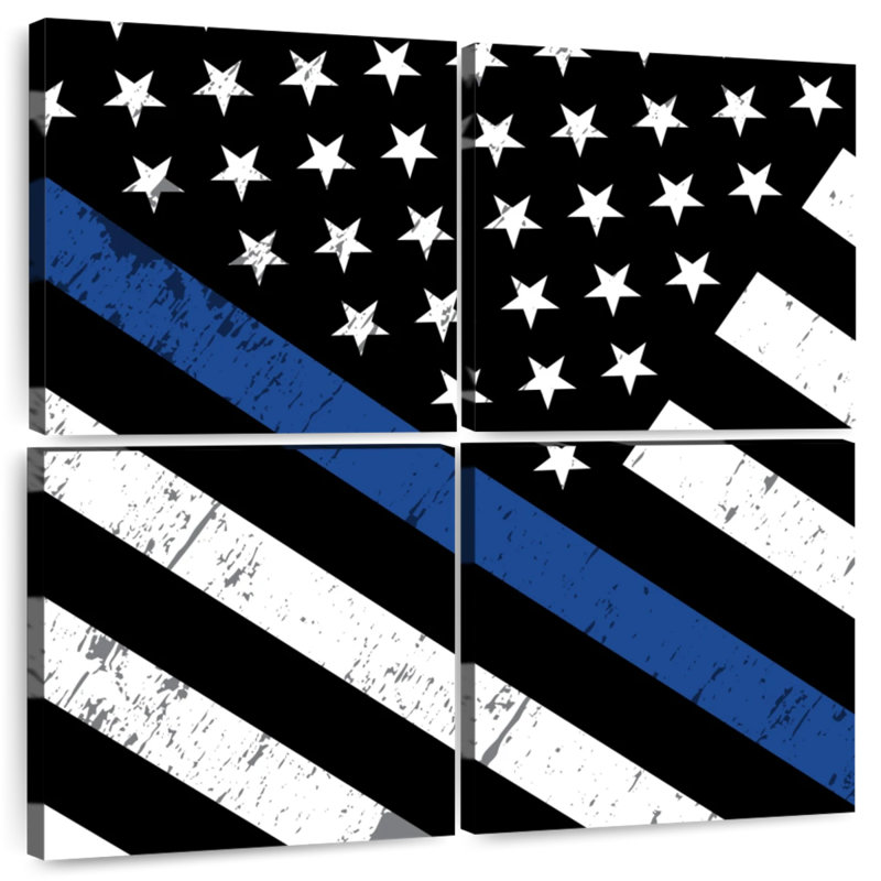 Borges USA Police Support Flag, 32" H x 32" W
