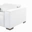 Canapé modulaire en U en cuir véritable 5 pièces blanc avec appuis-tête réglables blancs-133630529