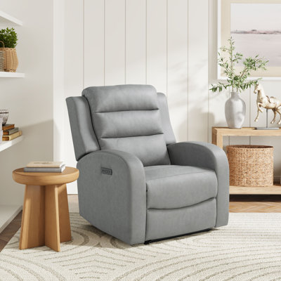 Lamira 34.6" Wide Upholstered Power Recliner with Power Adjustable Headrest 
