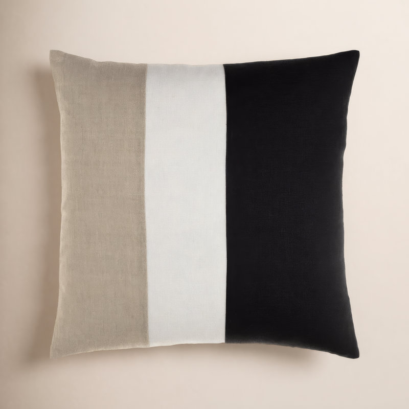 Hegg Striped Linen Reversible Throw Pillow, 20" H x 20" W, Down
