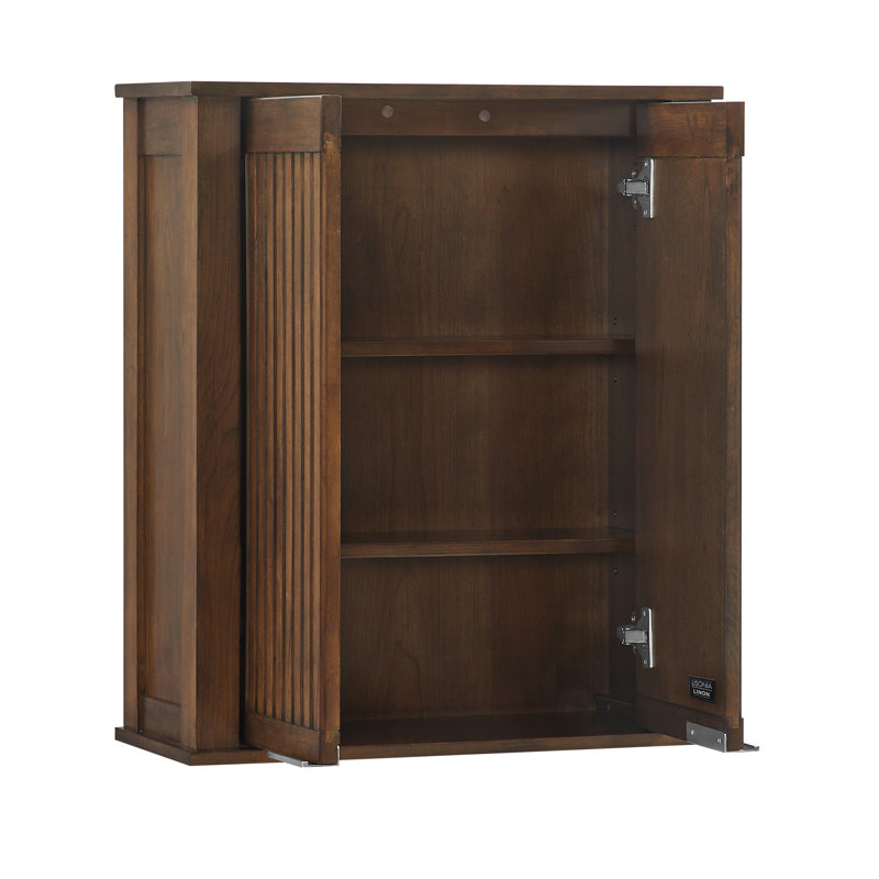 Through Lines Flat Wall Mirror, 30" x 28", Brown