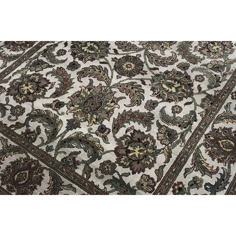 Tapis de couloir ivoire de haute qualité noué à la main Trinity