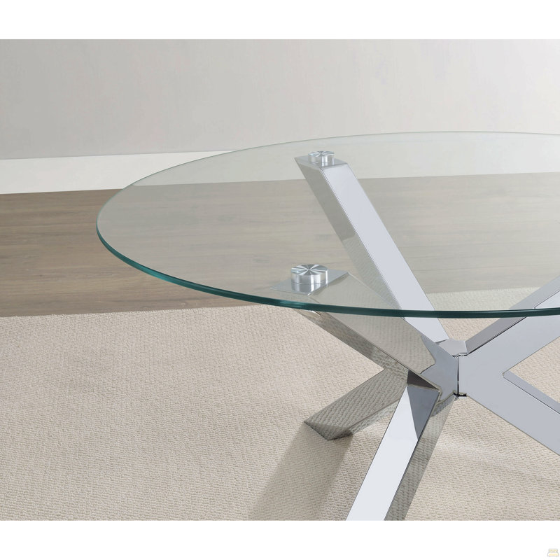 Table d'appoint Alexa Chrome, 23.25" H x 23.5" W x 23.5" D