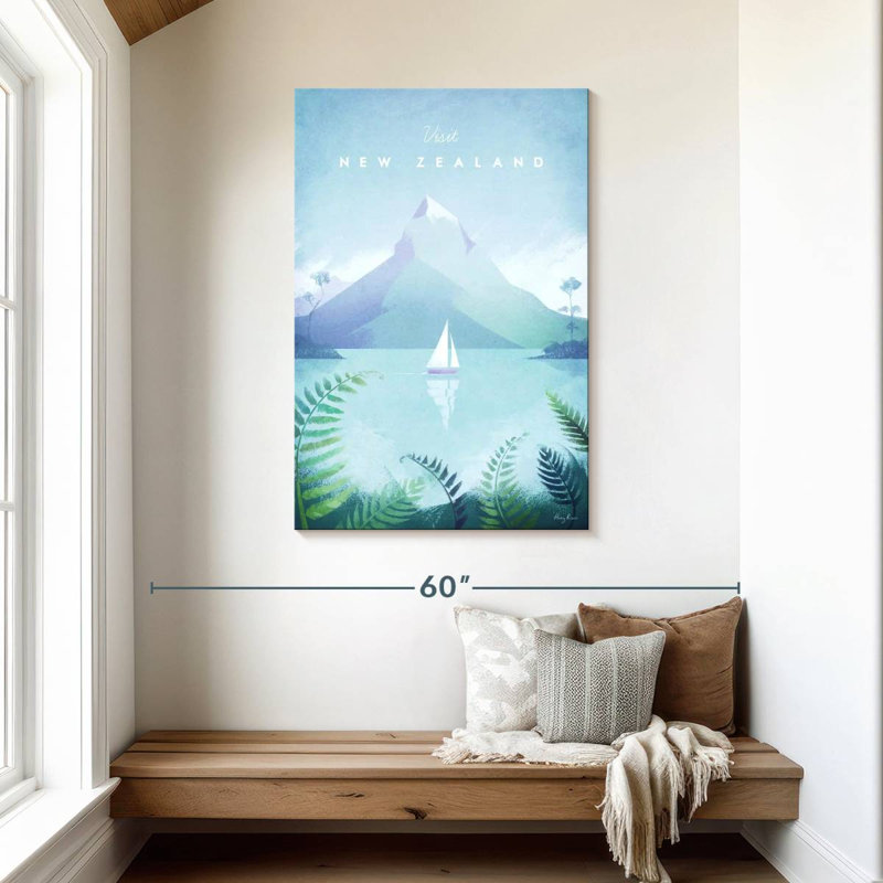 Affiche de voyage rétro Aime, Nouvelle-Zélande, H 45 po x l 30 po