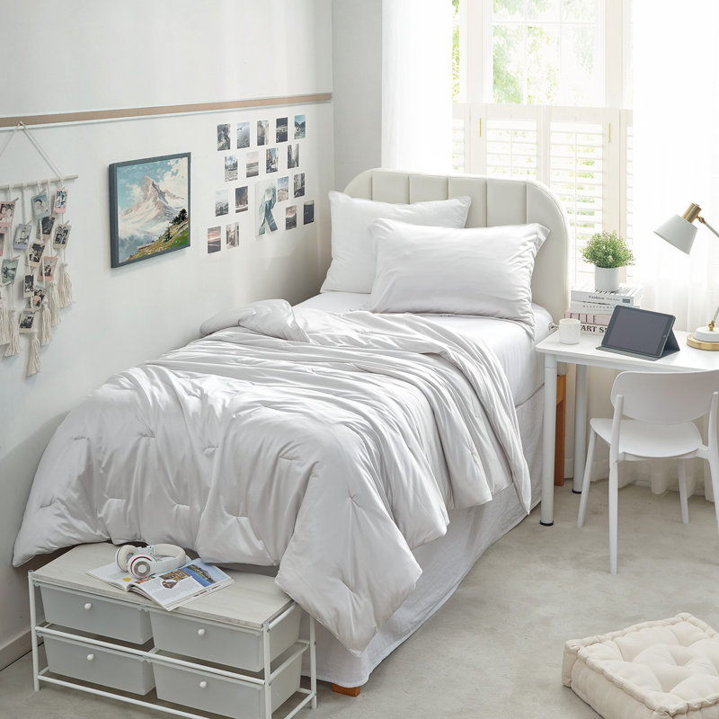 Satin Summer - Coma Inducer® Twin XL Comforter Set - Whispy Gray Clouds, Twin XL Comforter + 1 Standard Sham, Gray