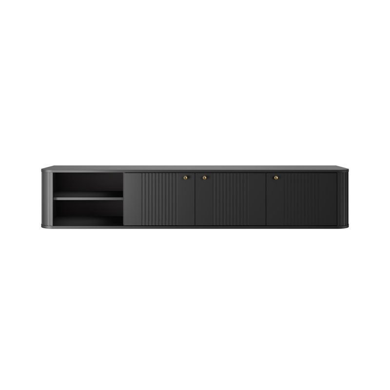 Dayzee Unfinished TV Stand for TVs up to 55", Black/Gold