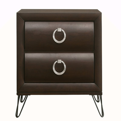2-Drawer Nightstand With Hairpin Legs