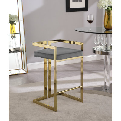 Isam Upholstered Counter Stool with Metal Frame