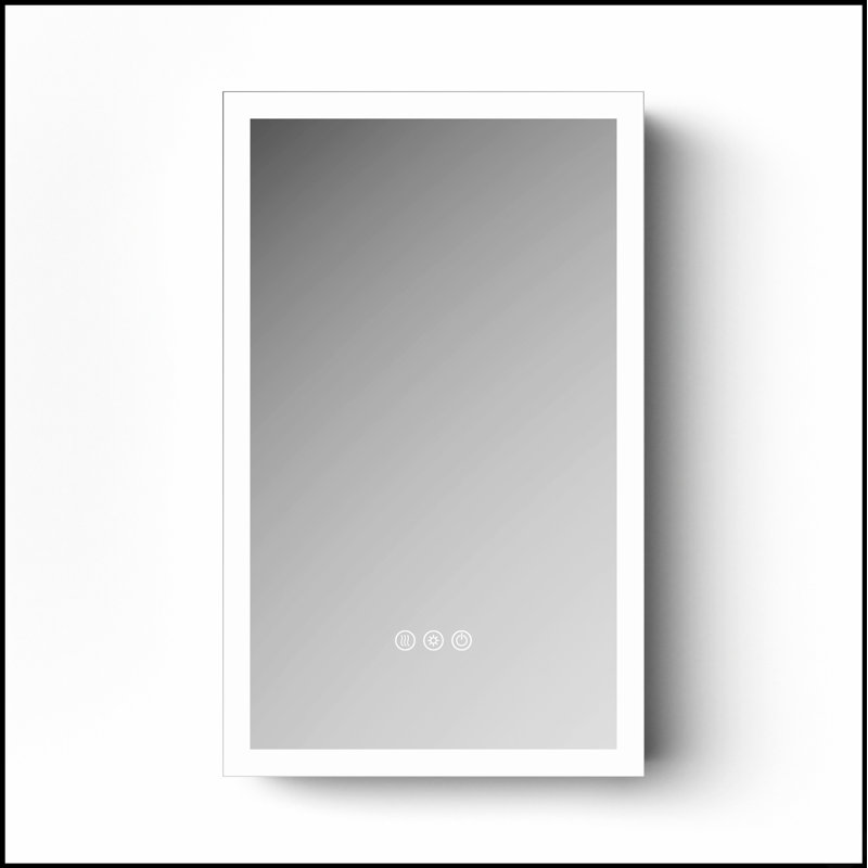Armoire de toilette avec miroir à DEL avec 3 températures de couleur, antibuée, encastrée ou murale, tablettes réglables et luminosité