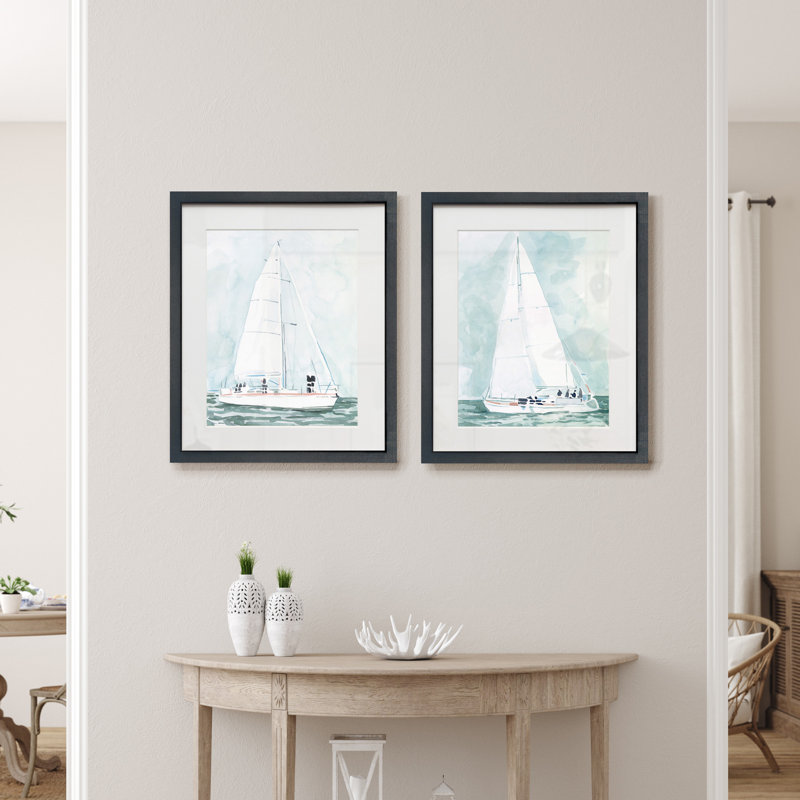 " Soft Sailboat III " 2 - Pieces Painting Print