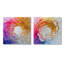 Encre florale blanche, rose et dorée I - décoration murale spirales abstraites - art mural moderne 2 pièces-888340654-888340650-888340640