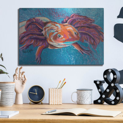 'Axolotl'' by Dawg Painter, Metal Wall Art