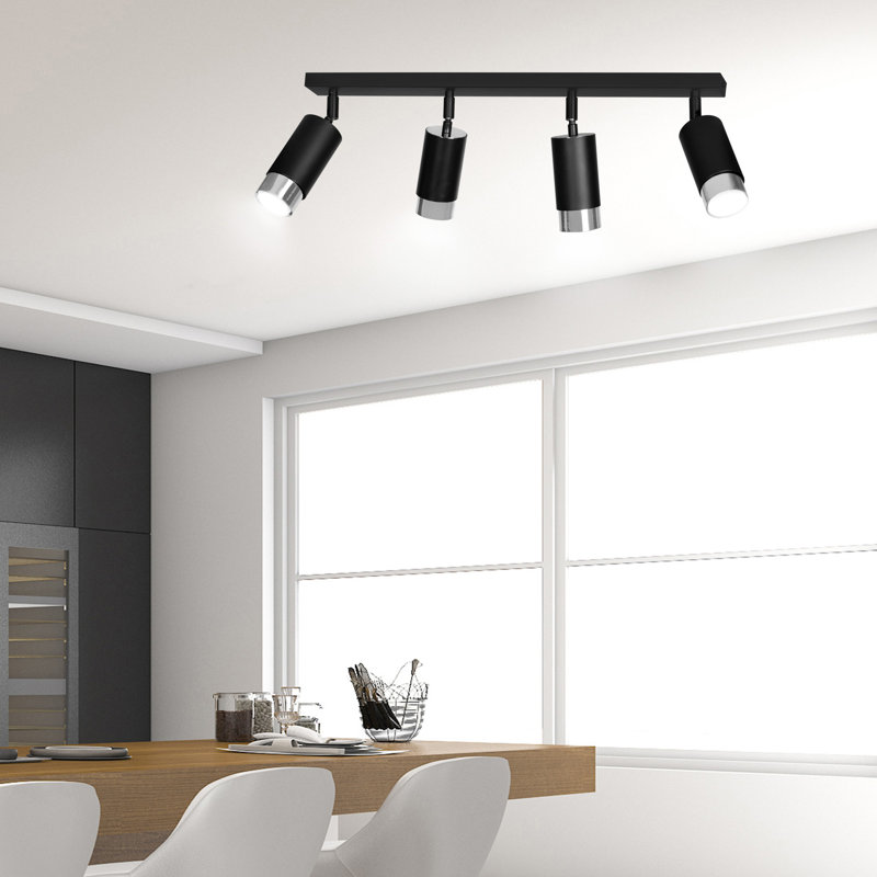 Cromwell 78cm 4 -Light Track Kit, Chrome, Black