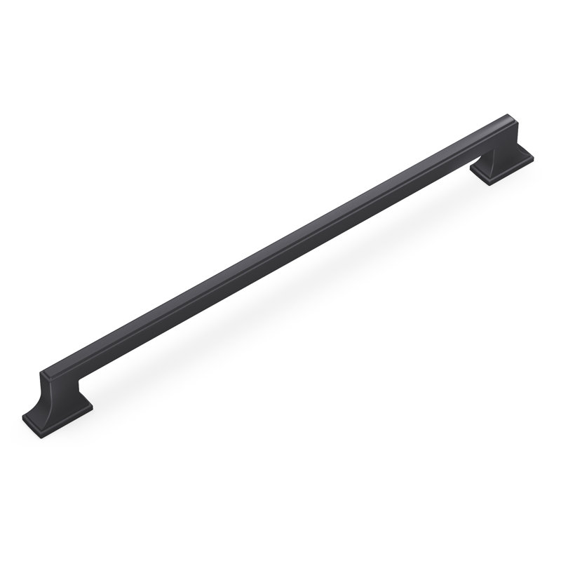 Brownstone Collection Handle Pull - Cabinet Pull - Transitional Hardware for Drawers & Cabinets, Matte Black, 12"