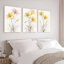 Tableau mural sur toile tendue à motif floral de lys à l'aquarelle (paquet de 3)