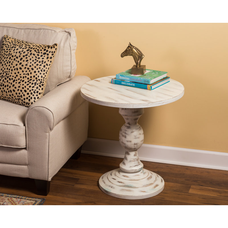 Grandma'S Attic Solid Wood Pedestal Side Table