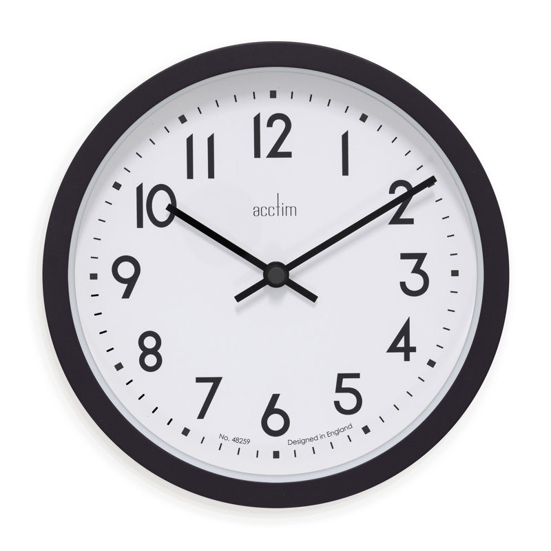 Acctim Elstow Small Kitchen Wall Clock Quartz Retro Style 20cm, Soot