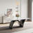 71" Modern Dining Table Set With 6 Dining Chairs-48666817-48666818