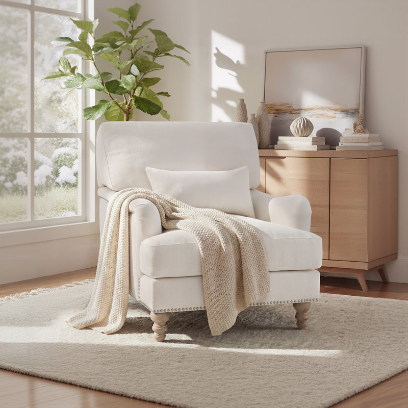 Yero Upholstered Accent Chair, Ivoire ivoire