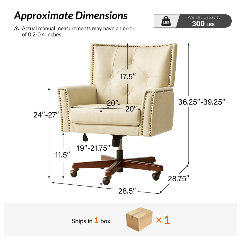 Chaise de bureau pivotante 360 ° Meroy, Beige