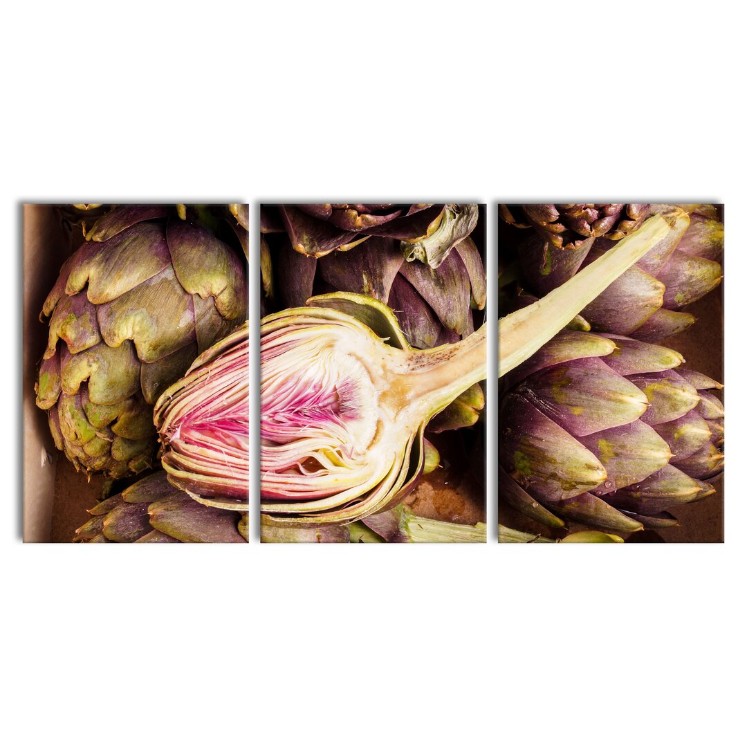 3-tlg. Leinwandbilder-Set Sliced Artichoke