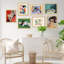 Multicolore Fine Art Classic Retro Portrait géométrique abstrait sur papier, reproduction de 7 pièces-92573599-99535725
