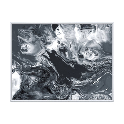 Art liquide noir et blanc créatif - peinture sur toile