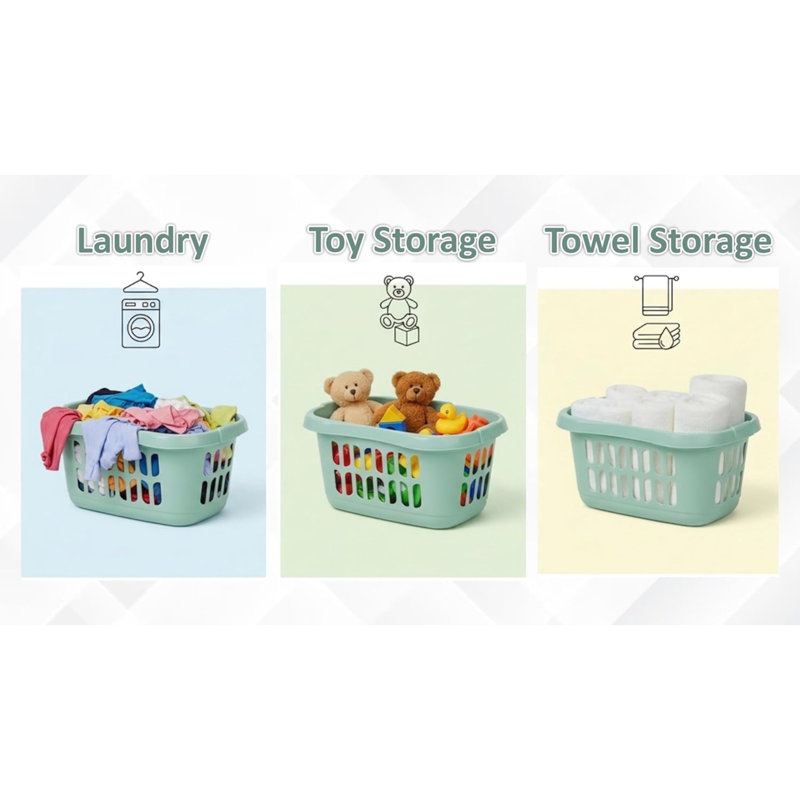 Plastic Laundry Room Organiser, Silver Sage