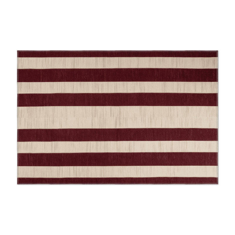 Checkered Beige Indoor and Outdoor Area Rug, Rectangle 3' x 5'
