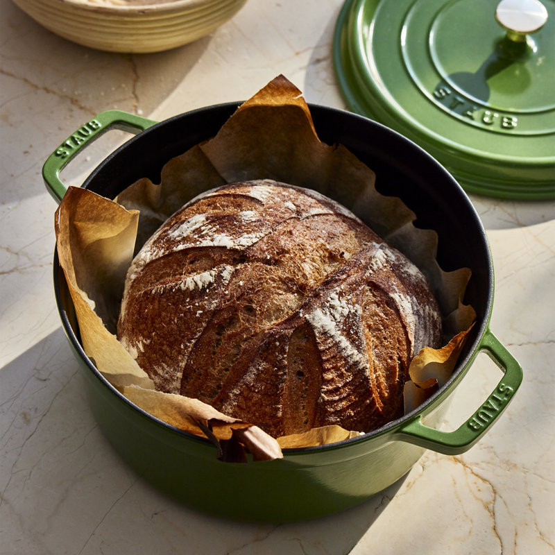 STAUB Cast Iron 5.5-Qt Round Cocotte - Pistachio