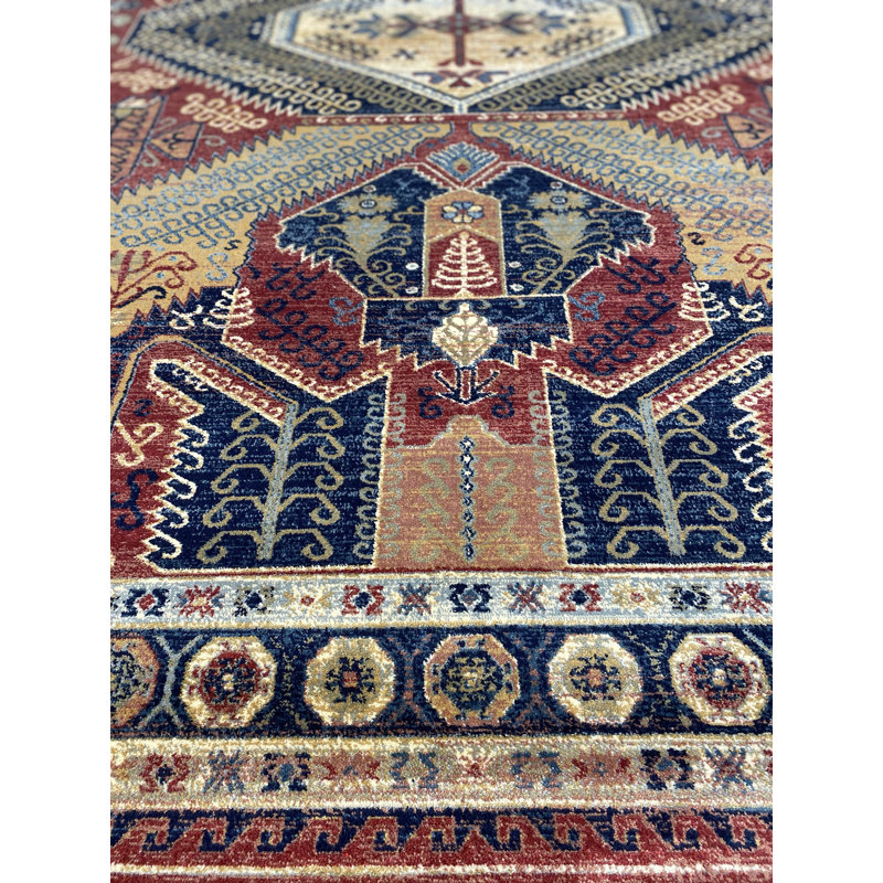 Caro Oriental Viscose Looped / Hooked Area Rug, Rectangle 120 x 170cm