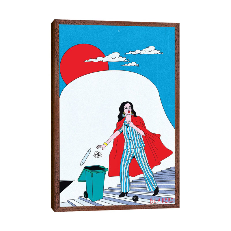 Hero by Cosmo - Print on Canvas, 101.6cm H x 20.32cm W x 3.81cm D, Classic Brown Wood Framed Canvas
