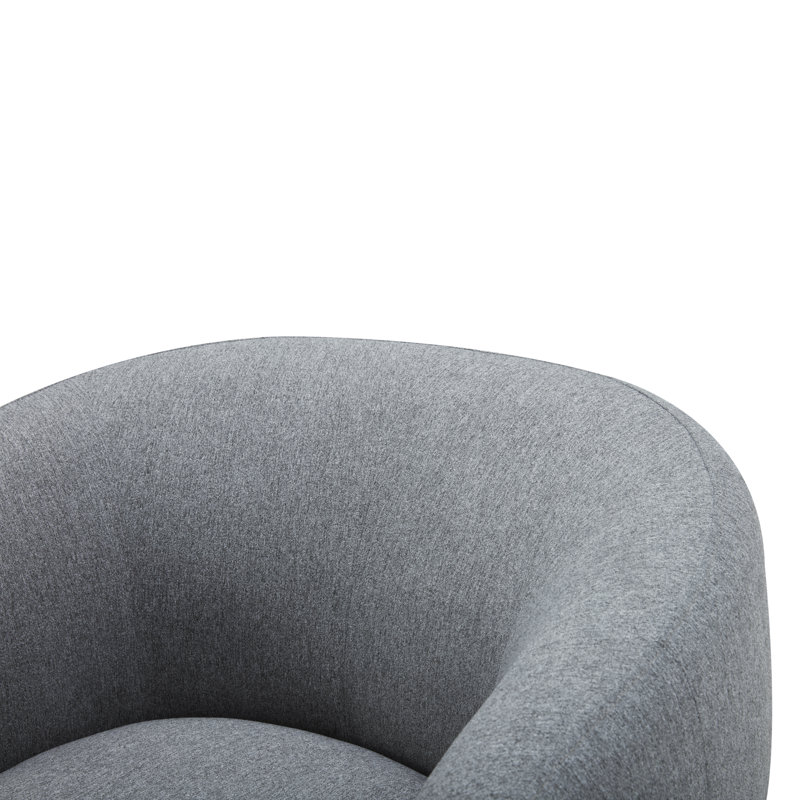 Fauteuil demi-tonneau pivotant rembourré Marcy, Gris clair