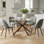 Aunnika 5-Piece Round Dining Set with Tempered Glass Table